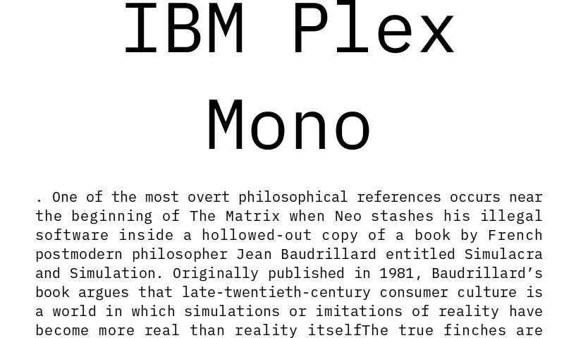 Czcionka IBM Plex Mono