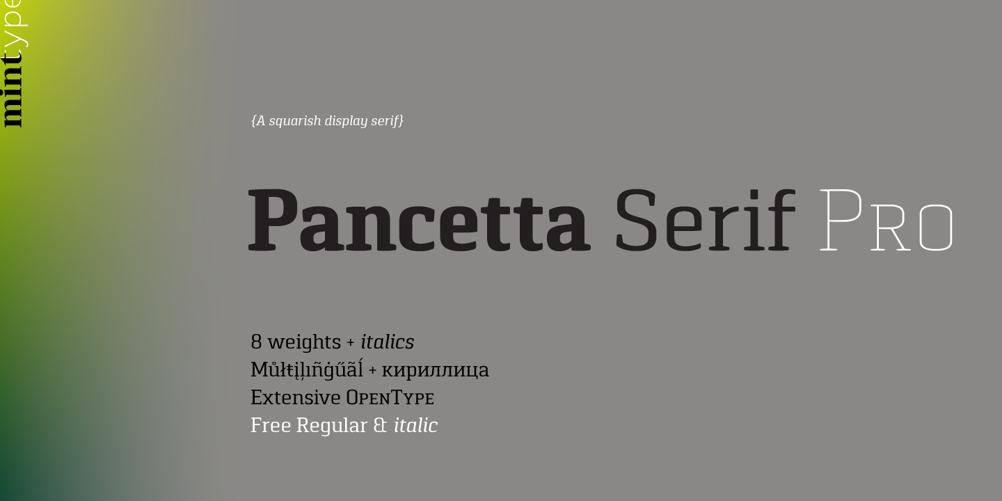 Czcionka Pancetta Serif Pro