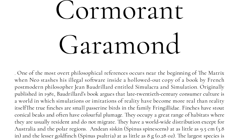 Czcionka Cormorant Garamond