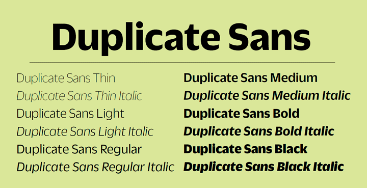 Czcionka Duplicate Sans