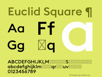 Czcionka Euclid Square