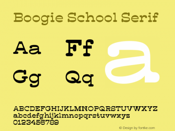 Czcionka Boogie School Serif
