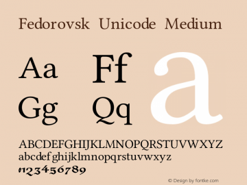 Czcionka Fedorovsk Unicode