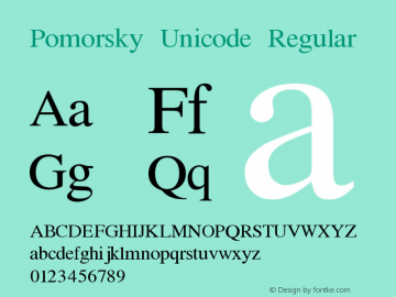 Czcionka Pomorsky Unicode