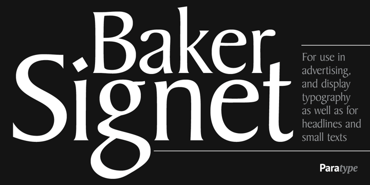 Czcionka Baker Signet