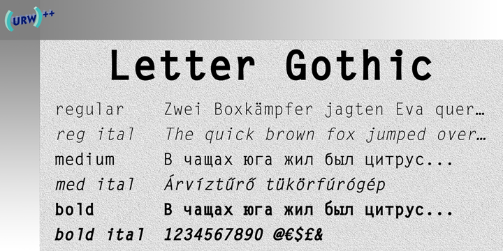 Czcionka Letter Gothic