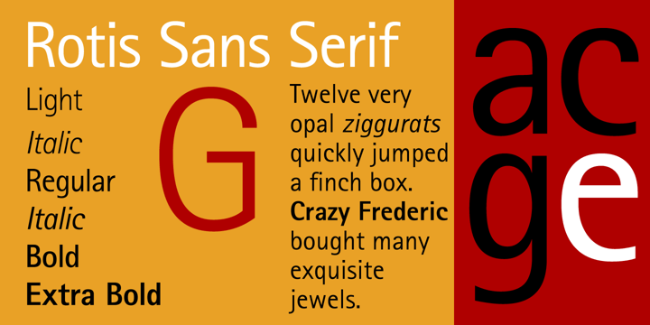 Czcionka Rotis Sans Serif