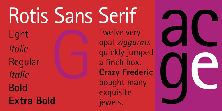 Czcionka Rotis Sans Serif Std