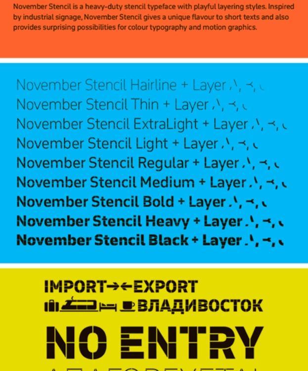 Czcionka November Stencil Pro