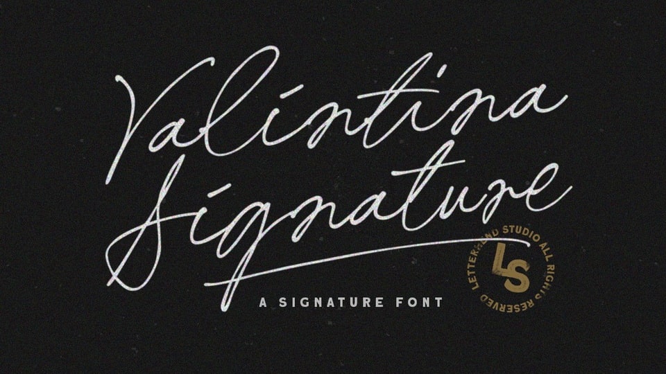 Czcionka Valintina Signature