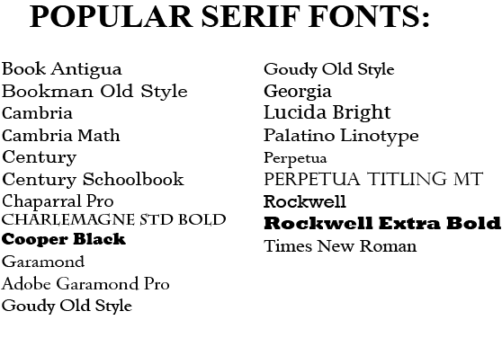 Czcionka Common Serif