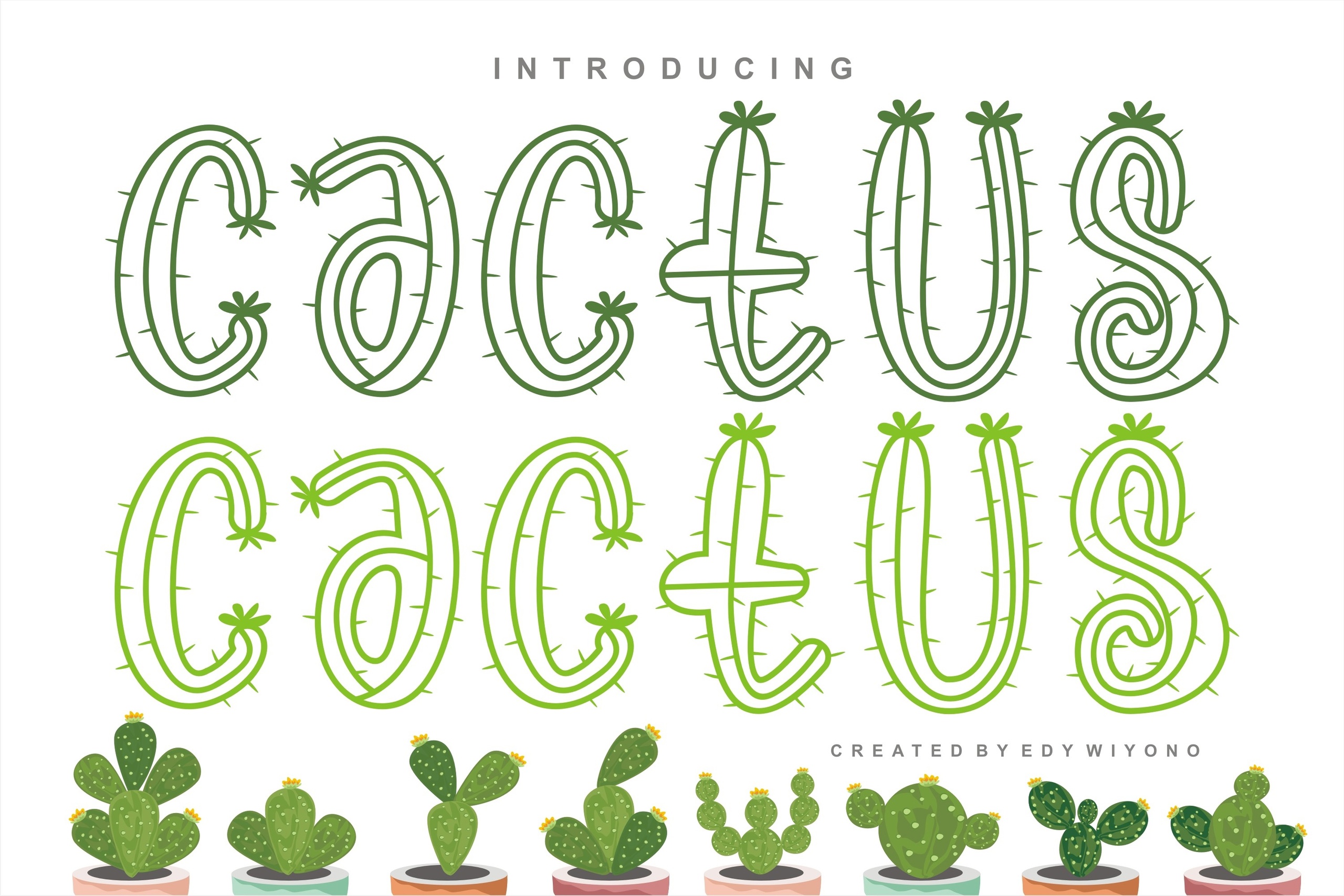 Czcionka Cactus Plants
