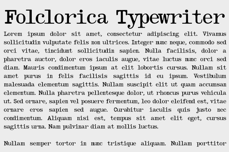 Czcionka Folclorica Typewriter
