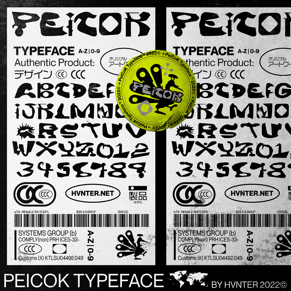 Czcionka Peicok Typeface