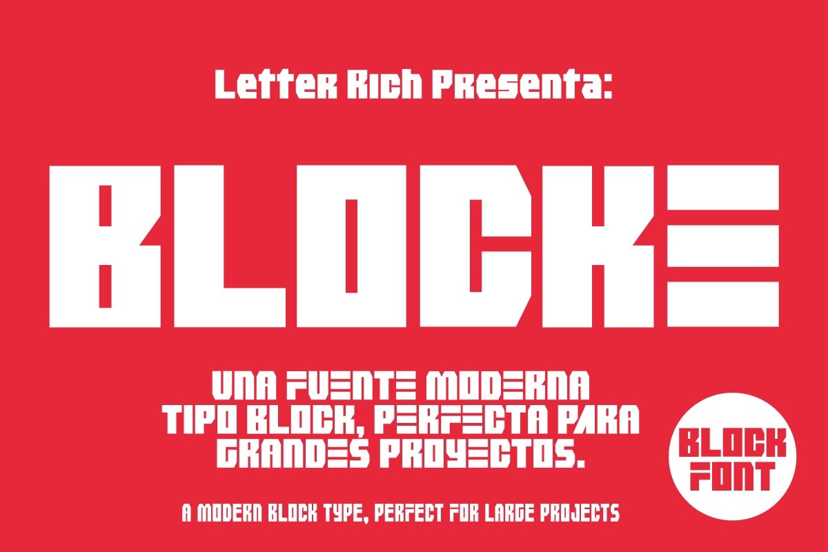 Czcionka Blocke font Ricardo Patiño
