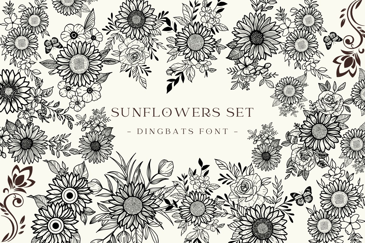 Czcionka Sunflowers Set