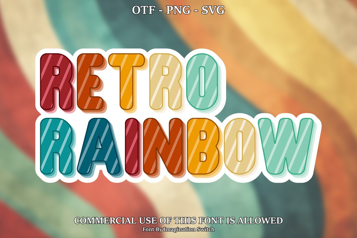 Czcionka Retro Rainbow