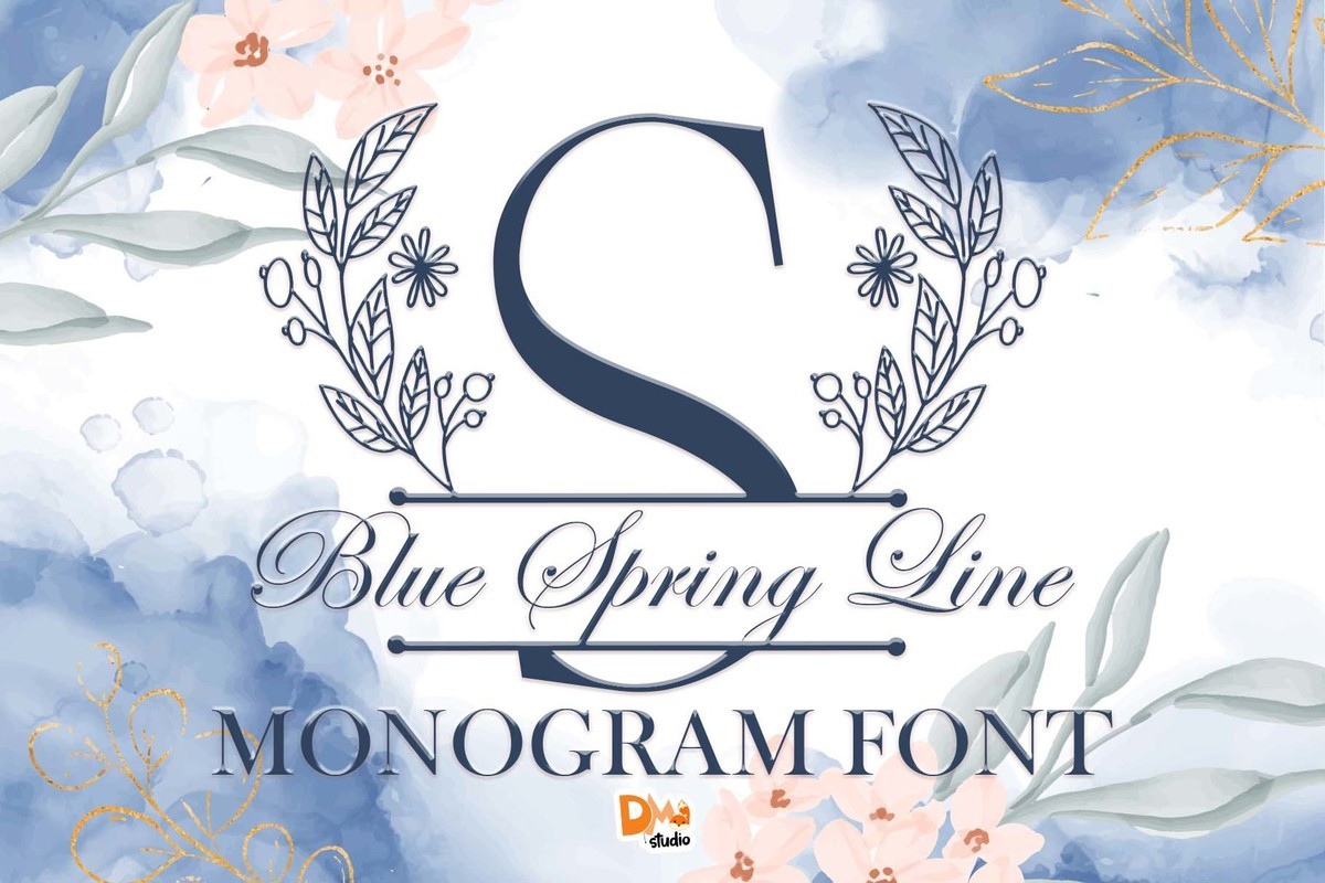 Czcionka Blue Spring Line Monogram