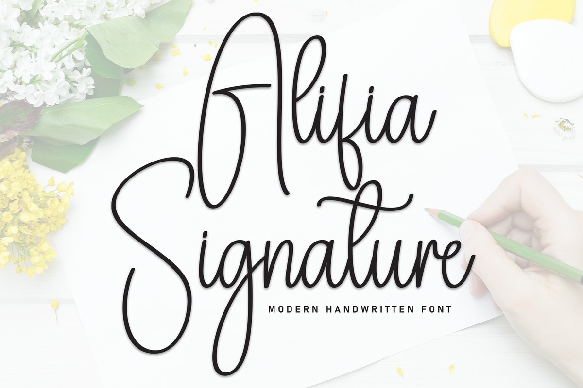 Czcionka Alifia Signature