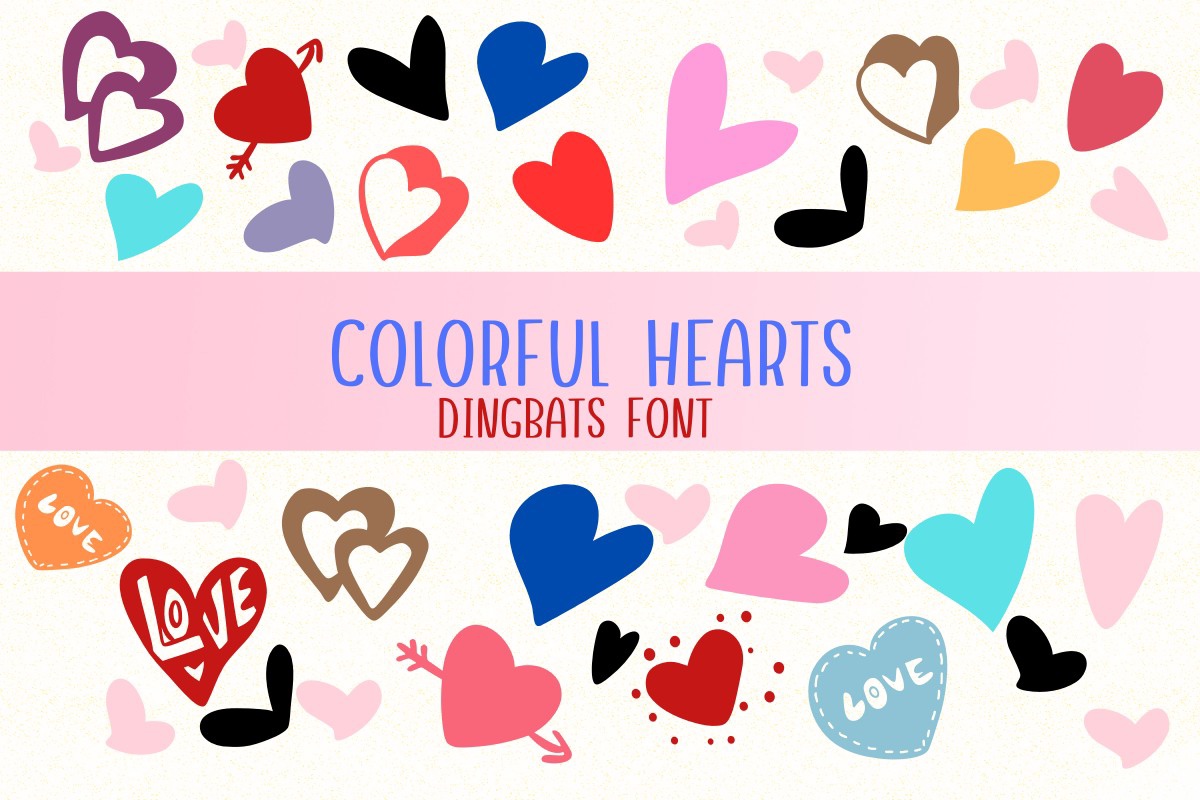 Czcionka Colorful Hearts