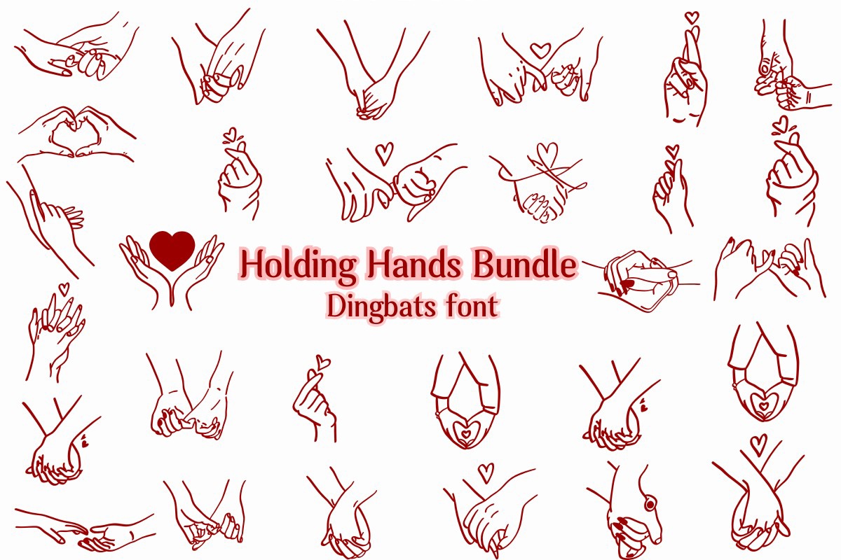 Czcionka Holding Hands Bundle