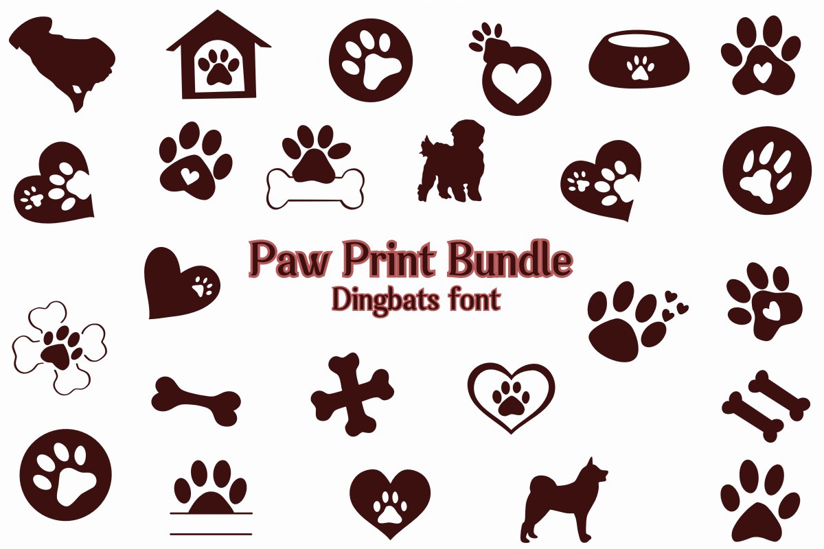 Czcionka Paw Print Bundle