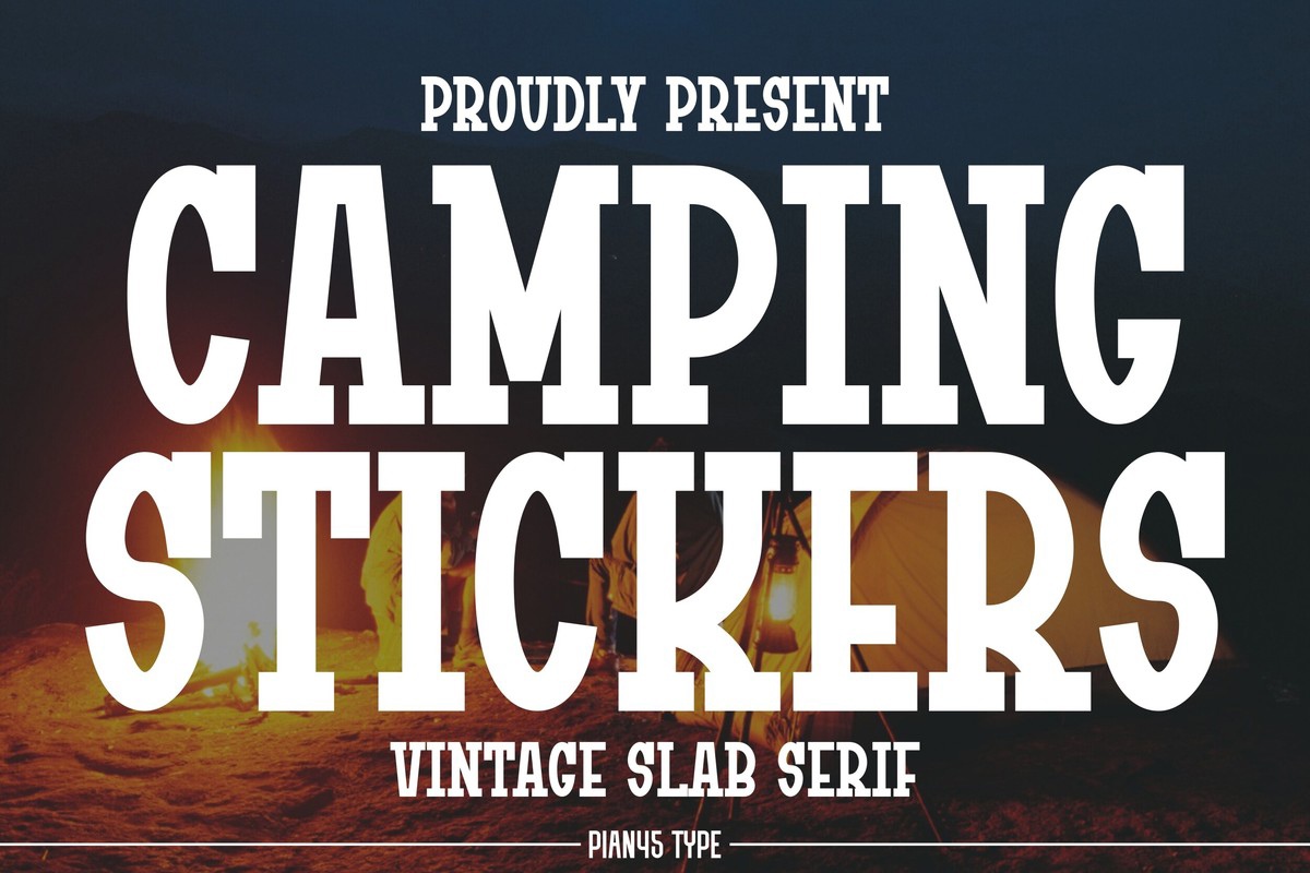 Czcionka Camping Stickers