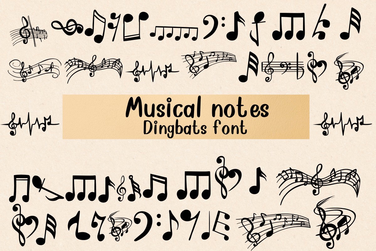 Czcionka Musical Notes