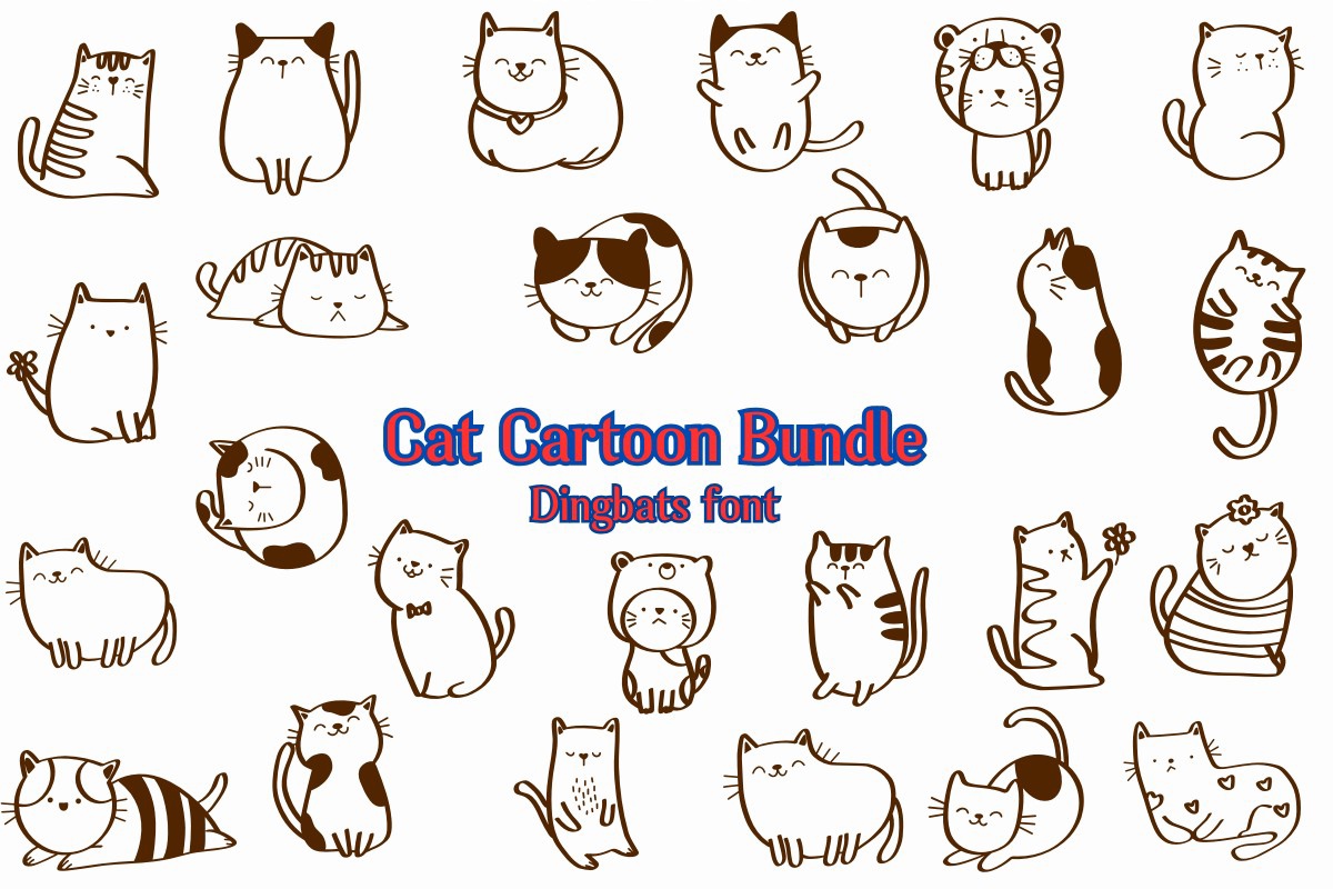 Czcionka Cat Cartoon Bundle