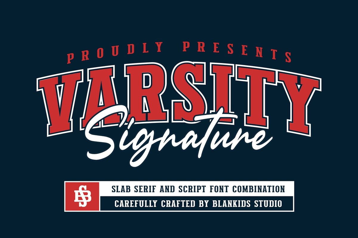Czcionka Varsity Signature